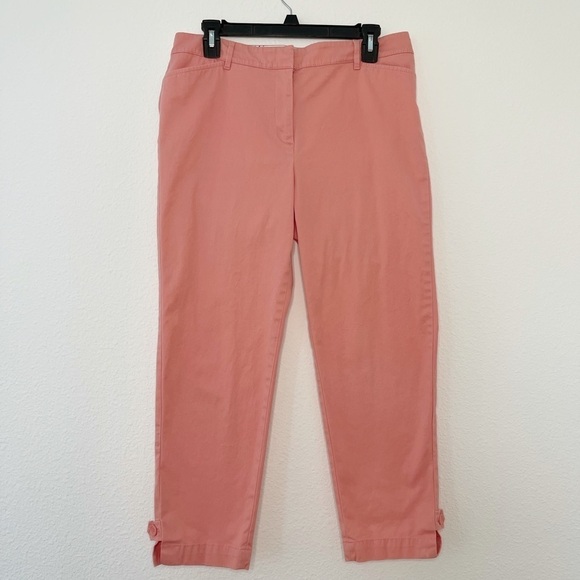 Talbots perfect slim legs pink crop pants size 8 - Picture 2 of 10